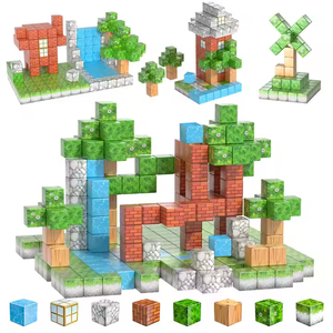 Juego de Cubos Magnéticos de Plástico Coloridos, Bloques de Construcción Magnéticos, Rompecabezas, Juguete, Regalo de Navidad para Niños - Product Image 2