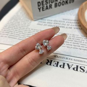 Dylam Dainty High Jewellery 925 <b>Silver</b> D VVS1 Moissanite Heart Love Shape <b>Stud</b> Earrings for Valentine's Day Gifts - Product Image 5
