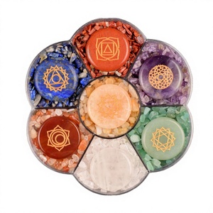HY Huiying Polished Gemstone Seven Chakra Clear Quartz Ball & Globe Energy Healing <b>Kit</b> - Product Image 4