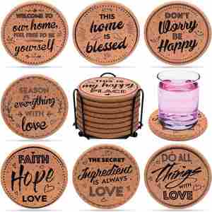 Promotional Cup <b>Mat</b> Cork Coasters with Print Logo Drink Coasters Eco Friendly Cork Custom Logo <b>Round</b> Blanks Sublimation Coaster - Product Image 2