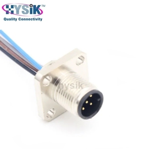 ขั้วต่อแบบแผง M12 4 ขั้ว แบบ IP67 ตัวผู้ พร้อมสายพ่วงแบบ A-Coded สำหรับมอเตอร์แปรงล้างรถอัตโนมัติ - Product Image 2