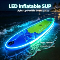 Planche à pagaie gonflable LED lumineuse pour activités de plein air, avec technologie PVC Drop Stitch, idéale pour les lacs et l'océan