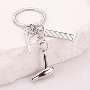 Llavero de peluquería de aleación, tijeras, secador de pelo, peine, colgante, accesorios de regalo de peluquero - Product Image 4