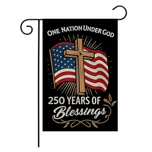 USA 250 Garden Flag 12x18 Christian Cross One <strong>Nation</strong> Under God Semiquincentennial Yard Decor Patriotic Outdoor Banner - Product Image 1