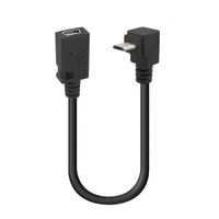 Kabel Data Konverter Adaptor Micro USB Male ke Mini USB Female untuk Pengisi Daya Ponsel Sinkronisasi Data Sudut 90 Derajat Kiri Kanan Bawah Atas