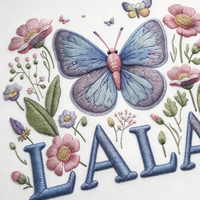 Transferts DTF personnalisés effet broderie, motifs papillons et floraux vintage, étiquettes thermocollantes pour T-shirts, sweats à capuche, vestes, casquettes et streetwear
