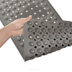 Alfombrilla de silicona para bañera y ducha, revestimiento antideslizante para el interior del baño, ventosas y orificios de drenaje para frotar los pies - Product Image 1