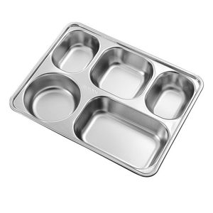 Vassoio in acciaio inox WOTAI con 5 sezioni vassoio per il pranzo piatto per cibo per bambini piatti per cena - Product Image 2