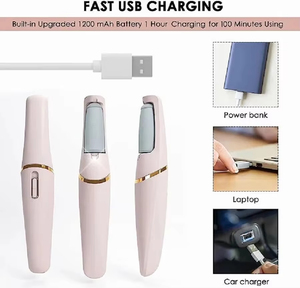 Lime à pieds USB LM avec poignée en plastique – Outil de soin des pieds à usage domestique pour l'élimination des peaux mortes et des callosités, exfoliation - Product Image 3