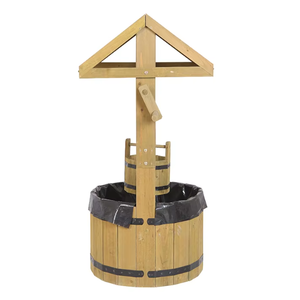Haute Performance Rustique Bois Souhaitant Bien Seau Planteur 100cm <span class=keywords><strong>Hauteur</strong></span> Élevé Jardin Pot De Fleur - Product Image 3