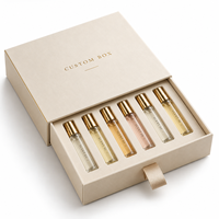 Solution tout-en-un, boîte d'emballage de parfum de luxe avec logo personnalisé, boîte cadeau rigide magnétique avec insert pour flacons de parfum de 30 ml et 50 ml