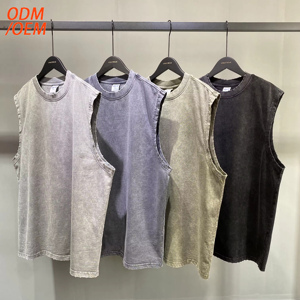 Chaleco Vintage con Borde Batik Desgastado, Estilo Europeo y Americano, Marca de Moda, Corte Holgado, Logotipo Personalizado - Product Image 1