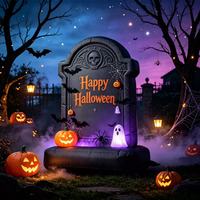 Pierre tombale gonflable personnalisée pour Halloween avec lumières LED pour la décoration de fête en extérieur dans la cour