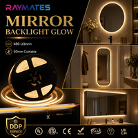 Bande LED COB ultra-fine 8 mm 24 V sans points, flexible, dimmable pour chambre, miroir, armoire de luxe, décoration 3000K
