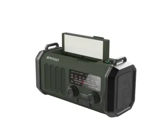 Baterai Polimer 10000Mah Portabel Darurat Radio Am Fm dengan Lampu Baca Engkol Tangan