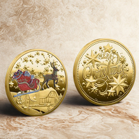 Cadeau souvenir unique de Noël Créativité personnalisée Père Noël 3d plaqué or en métal