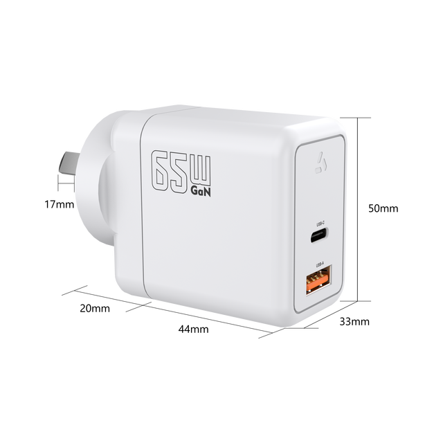 High Quality PD 65W USB Type C Power Adapter AU EU Plug Qc3.0 65 Watt Charger for Macbook Super Fast Travel GAN Material Laptop