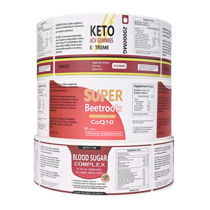 Etiquetas con logotipo de botella de producto de suplemento impresas personalizadas, pegatinas adhesivas de vinilo impermeables para etiquetas de embalaje de vitaminas nutricionales - Product Image 4
