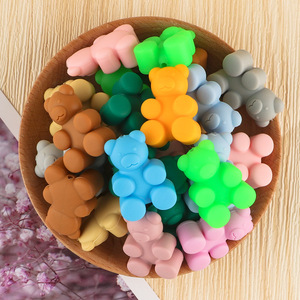 <b>Cute</b> <b>Bear</b> Shape Silicone Beads For Pen Decoration Colorful Cartoon Animal Loose Beads - Product Image 5