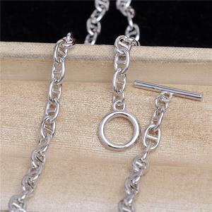 S925 <b>Silver</b> Thick 5mm Pig Nose OT Necklace for Women and <b>Men</b> Direct Wearable 5513 Bracelet Elegant Rope Sweater <b>Chain</b> Design - Product Image 2