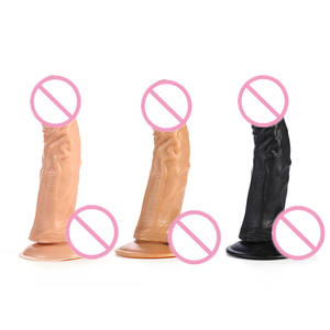 तीन रंग चूसने आधार के साथ यथार्थवादी Dildo के लिंग सेक्स खिलौना - Product Image 1