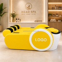 Tempat Cuci Rambut Elektrik dengan Pijat, Tempat Tidur Spa Kepala Berbahan Kulit PU, Tempat Tidur Spa Kepala dengan Uap, Tempat Tidur Pijat dan Keramas dengan Logo Kustom