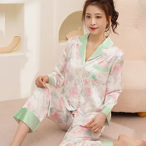 고품질 2 종 세트 홈 홈웨어 수면 잠옷 여성용 반팔 핑크 남성 녹색 여름 블루 OEM 봄