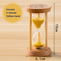 Nouvelle Horloge de Sable Cylindrique en Bois Personnalisée Moderne (1/3/5 Minutes) Lumineuse Anti-Chute Design Rétro Créatif Durable