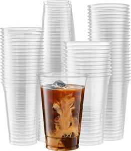 20oz (98mm) PET Plastic <b>Cold</b> <b>Cups</b> - 1,000 Ct for Iced Coffee, <b>Cold</b> Drinks, Slush, Smoothy's, Slurpee, Party's,Disposable <b>Cups</b> - Product Image 1