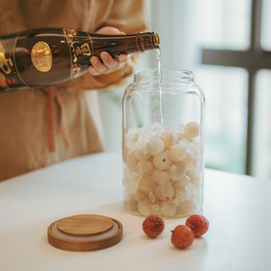 Frasco <span class=keywords><strong>de</strong></span> madera <span class=keywords><strong>de</strong></span> <span class=keywords><strong>acacia</strong></span> <span class=keywords><strong>de</strong></span> gran capacidad, contenedor <span class=keywords><strong>de</strong></span> almacenamiento con tapa <span class=keywords><strong>de</strong></span> madera, frascos <span class=keywords><strong>de</strong></span> vidrio para especias - Product Image 3