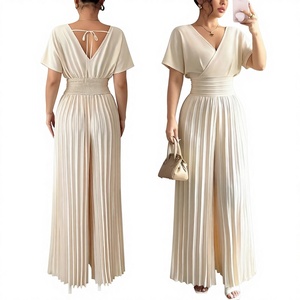 <span class=keywords><strong>Tuta</strong></span> da <span class=keywords><strong>donna</strong></span> 2026 nuova, <span class=keywords><strong>elegante</strong></span> e alla moda, stile europeo/americano, tinta unita, scollo a V, vita alta, vestibilità slim, in poliestere - Product Image 2
