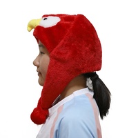 Chapeaux amusants en peluche en forme d'oiseau rouge, costume de mascotte pour le personnel de restaurant, couvre-chef pour la restauration rapide, casquettes de fête, prix d'usine, OEM
