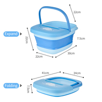 Bassin de lavage des pieds pliable et portable en plastique coloré multi-usage avec poignée pour la maison