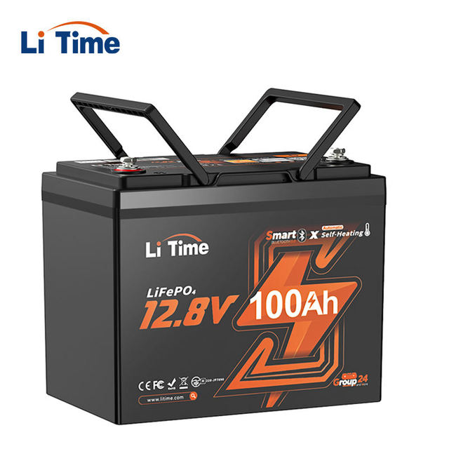 LiTime Intelligent 12V 100Ah Group 24 Smart Lifepo4 Battery Upgrade Heating Modes Bluetooth Bms 1280Wh Capacity Lithium Ion Pack