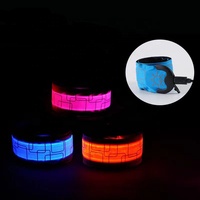 Gelang Tangan USB Isi Ulang Berkedip LED Slap Cahaya Gelang LED Wrist Band