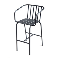 Ensemble de table et chaises de bar d'extérieur en métal empilables et durables, directement de l'usine, table haute et tabourets pour les installations de loisirs et la maison