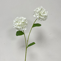 Bunga Hydrangea Buatan HGA Biru 2 Kepala, Ranting Bola Hydrangea Kain 74cm, Buatan Tangan Realistis untuk Dekorasi Pernikahan