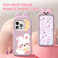 Coque de téléphone HGD en silicone 3D motif lapin de dessin animé, étanche et anti-chute, pour iPhone 15 Pro – Vente chaude