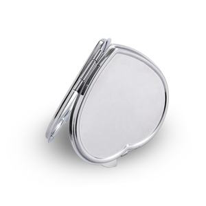 Mirror Bulk Heart Pocket Vanity Double Side Silver Plated Sublimation Custom Logo Metal Mirror - Product Image 4