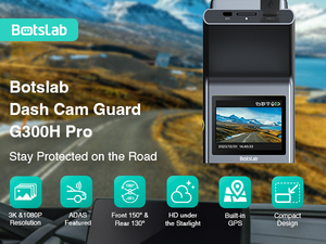 Caméra embarquée Botslab 3K à double objectif 160° °   Vision nocturne grand angle avec IA, Wi-Fi et capteur G pour utilisation en intérieur de voiture - Product Image 3