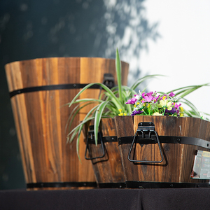 Nhà Máy Gỗ Thùng Nhỏ Bằng Gỗ Xô Mộc Mạc Hoa Trồng Chậu Hộp Container Với Hệ Thống Thoát Nước Lỗ Cho Trong Nhà Trang Trí Nội Thất - Product Image 1