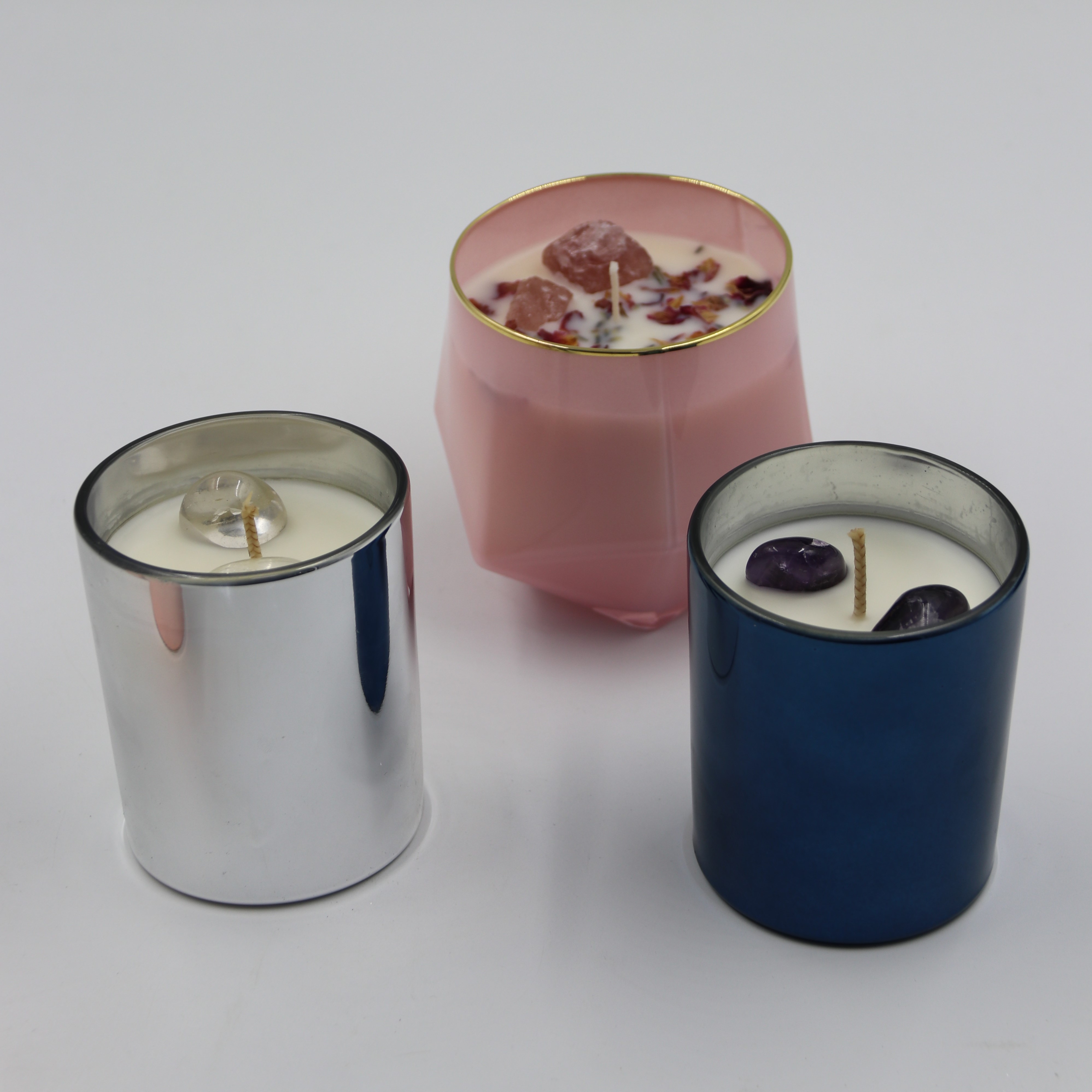 Сухой цветок на заказ с логотипом на заказ, 3 роскошных подарочных чакры из соевого воска, ароматические свечи для ароматерапии