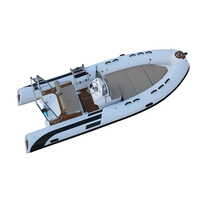 Bateau de pêche en fibre de verre 5m RIB 500 Deep V, bateau pneumatique rigide en Hypalon PVC pour loisirs