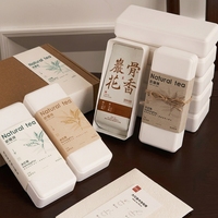 Boîte Cadeau pour Thé, Porte-Bougie en Fibre Végétale à Base de Canne à Sucre, Biodégradable, Écologique, Résistant aux Sismes, Forme Oblongue