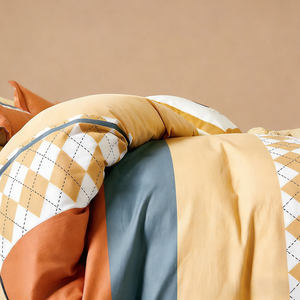 Juego de Funda Nórdica de Algodón 100% con Diseño Geométrico Estampado de Moda Clásica, Ecológico, 200 Hilos, para Uso Diario en el Hogar - Product Image 3