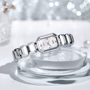 Reloj Rectangular Plateado para Mujer con Esfera Azul de Madreperla, Brazalete de Acero Inoxidable, Reloj de Pulsera de Cuarzo - Product Image 2