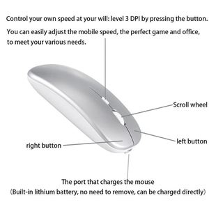 Ratón Inalámbrico para Juegos con Carga USB y Bluetooth 2.4G, Silencioso, Recargable, Disponible en Varios Colores, para PC, Juegos, Portátil y Oficina, Precio de Fábrica - Product Image 4