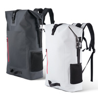 Sac à dos étanche personnalisé en bâche PVC ou TPU 30L Sac à dos à enroulement pour la randonnée, le surf, le rafting, la rivière