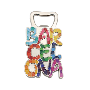 Imán de nevera con abrebotellas personalizado <span class=keywords><strong>Barcelona</strong></span> España | Regalo de recuerdo de viaje multifuncional para turistas - Product Image 1
