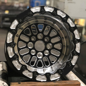 Rines de Carreras de Arrastre Personalizados de Aleación en Negro 5x4.75 5x4.5 17x11 17x10 5x114.3, Rines Forjados de 2 Piezas con Beadlock para <span class=keywords><strong>Mustang</strong></span> Supra MKV - Product Image 6